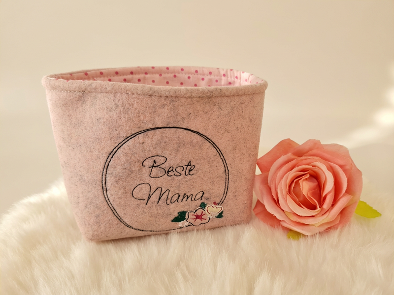 Button Blumen Ranke Beste Mama Oma Muttertag - doodle Stickdatei